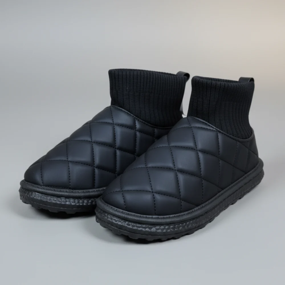 bottines chausson matelassées chaudes noir